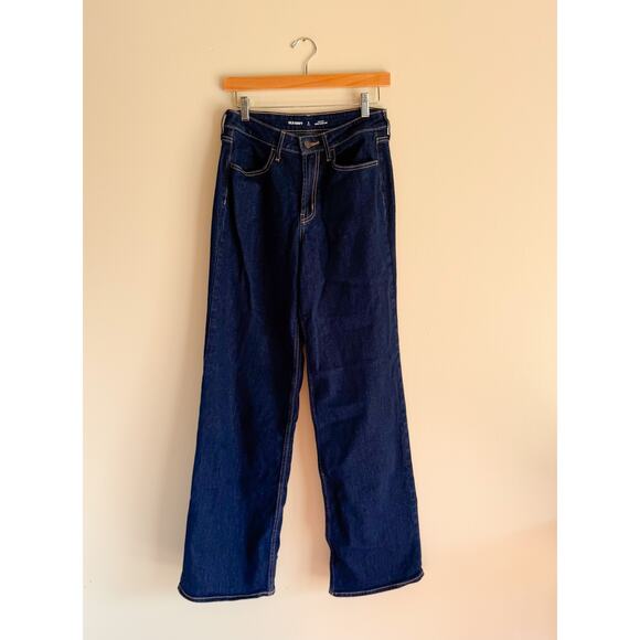 Old Navy Dark Blue Wash High Rise Wow Wide Leg Denim Jeans - 6 Tall - Picture 1 of 7